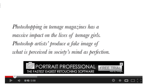 Screen capture of misplaced advertisement